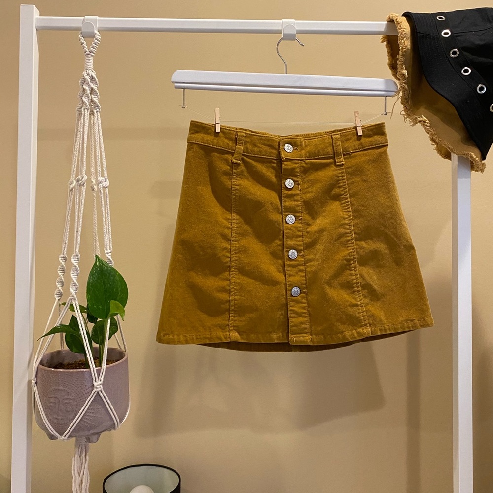 3/26 Mustard Yellow Corduroy Skirt